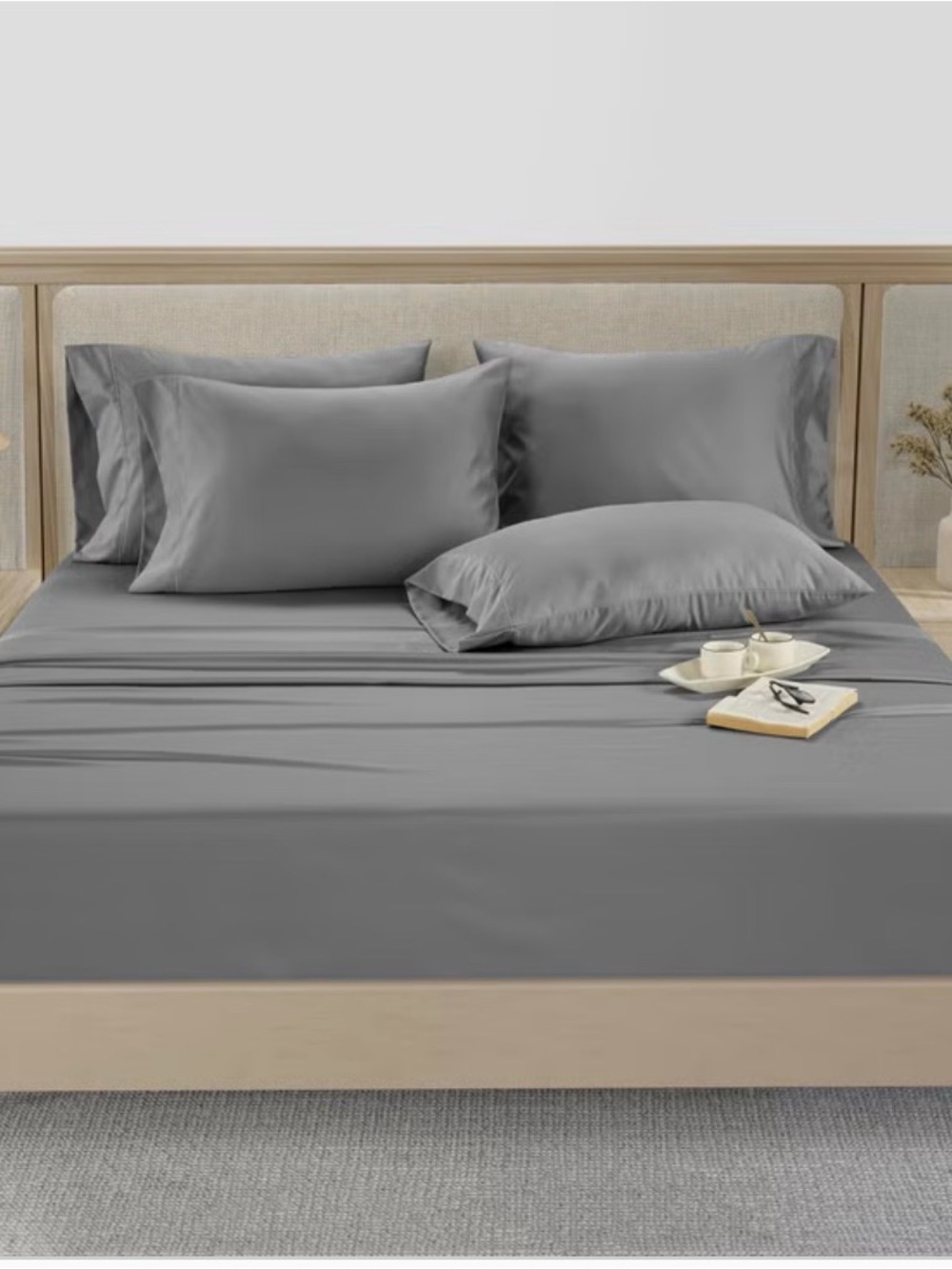 Hotel signatures 800TC sheets set 6 pc gray king size